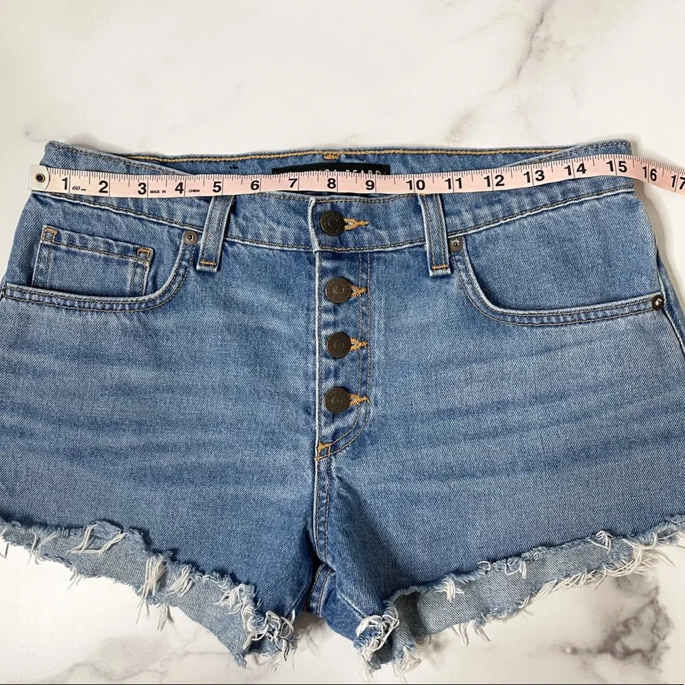 Veronica Beard Debbie Shorts 9” Denim Button Fly - Picture 6 of 12